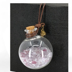 Lavender Glass Shard Globe Glowing Car Charm Suncatcher Wish Bottle 2434